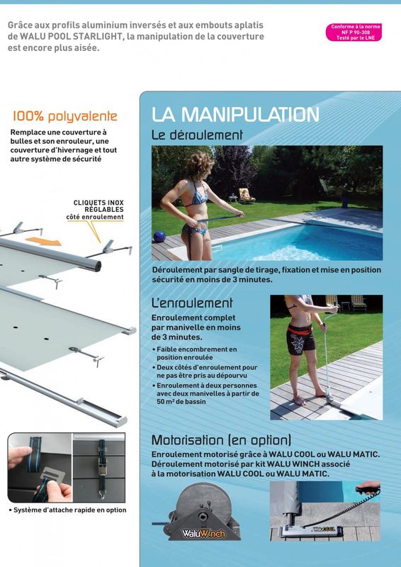 COUVERTURE A BARRES WALU POOL MODELE STARLIGHT
