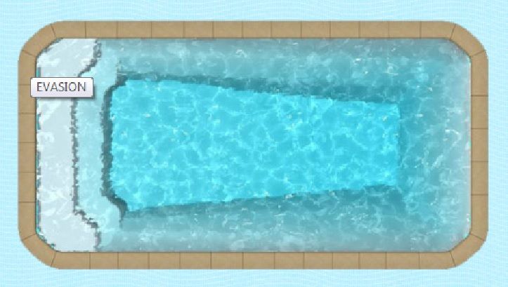 piscine coque polyester fond plat de dimension 8 x 4 profondeur 1.59 ( 8400 evasion) à Neufchatel en bray 76270