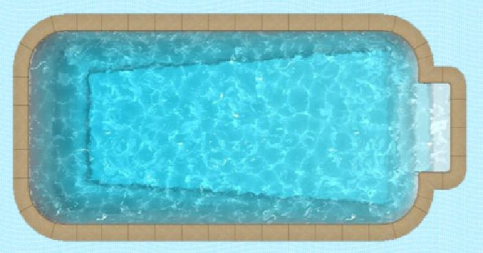 Piscine coque polyester fond en pente avec escalier droit et de dimension 7m30 x 3m50 (SERIE UNION TYPE ROME) Le Breuil En Auge 14130